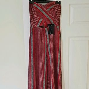 Shanice Stripe Jumpsuit - Red
